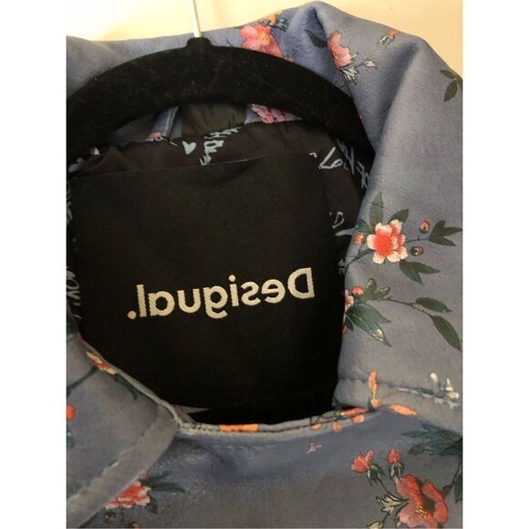 Desigual Women’s Nassau Faux Leather Floral Embroidered Biker Jacket SZ 36 - Picture 15 of 16